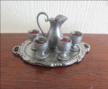 Wine set on tray