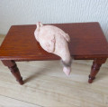 Turkey with head hanging down
