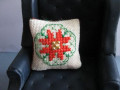 Christmas cushion Poinsettia design