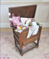 Filled sewing cabinet