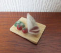 Carving ham & garnish on board