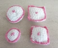 Set of crocheted cushions