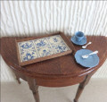 Tray & blue crockery
