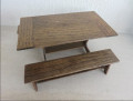 Table and 2 benches hand made 