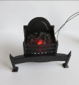 Lit Georgian fireplace basket