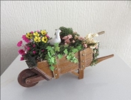 Flower filled wheelbarrow