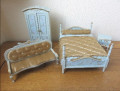 Blue and gold bedroom set