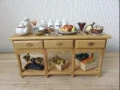 Filled kitchen sideboard