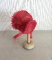 Ladies red bonnet & stand