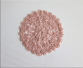 Hand crochet table cloth dusty pink