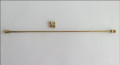 Brass curtain rod & brackets 195mm 
