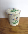 Embroidered linen basket
