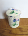 Embroidered linen basket