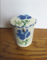 Embroidered linen basket