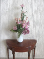 Vase of pink flowers