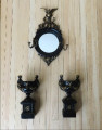 Eagle mirror & Putti urns set