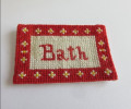 Bath mat red border