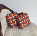 Woven ribbon cushions