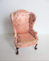 Pink satin armchair
