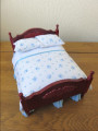 Dressed double bed blue