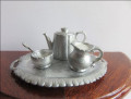 Silver teaset & tray