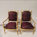 Pair of Louis XVI gilt chairs
