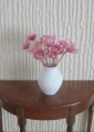 Vase of pink flowers