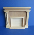 Bare wood fireplace
